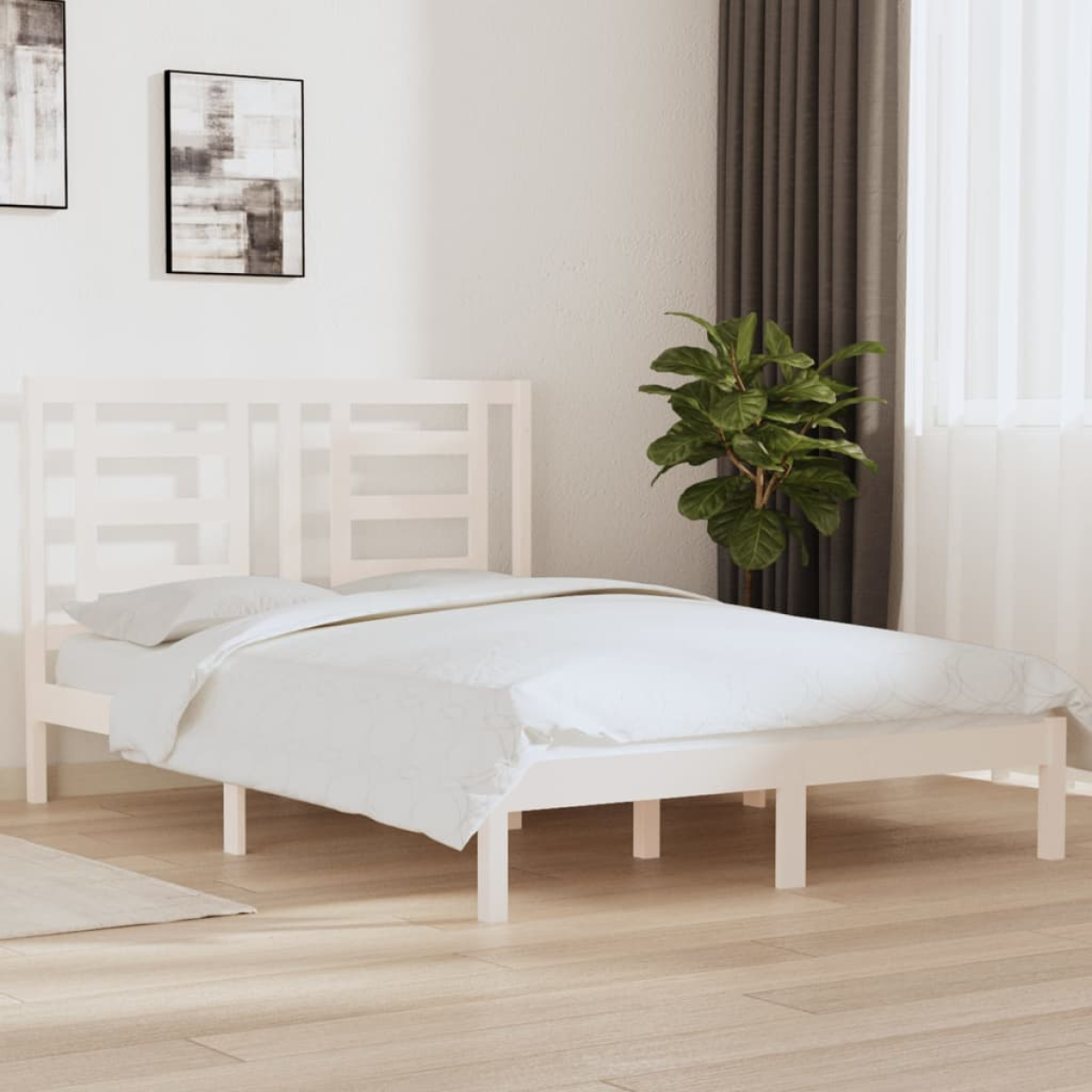 vidaXL Bed Frame without Mattress White 75x190 cm Small Single Solid Wood - from vidaXL