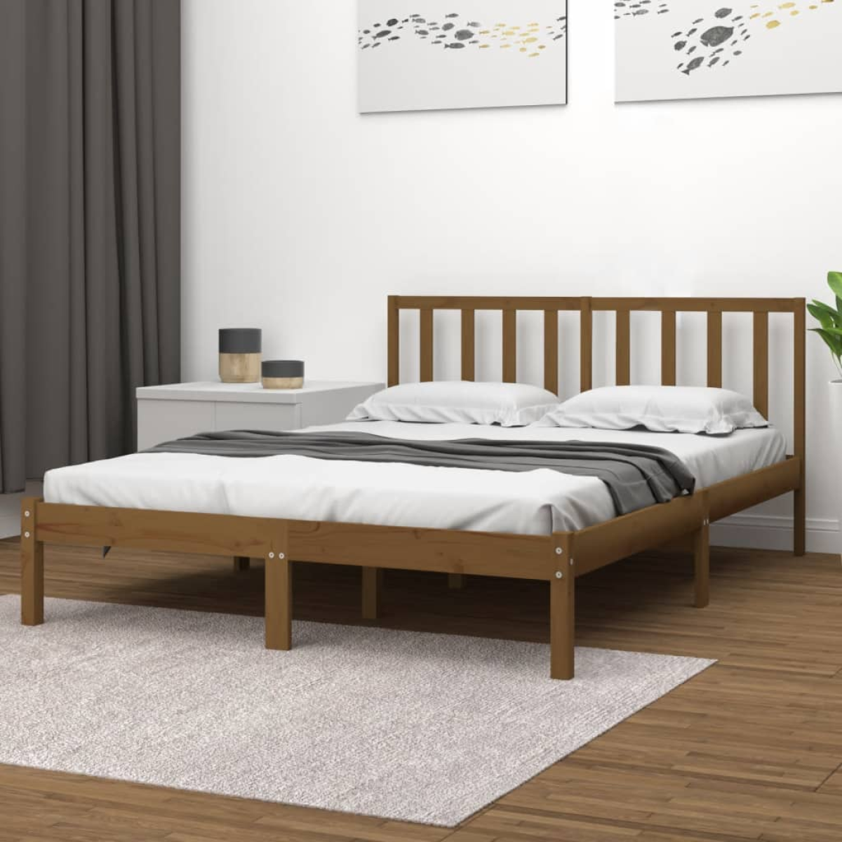 vidaXL Bed Frame | Natural pine | Solid pine wood | Small Single | Durable - from vidaXL