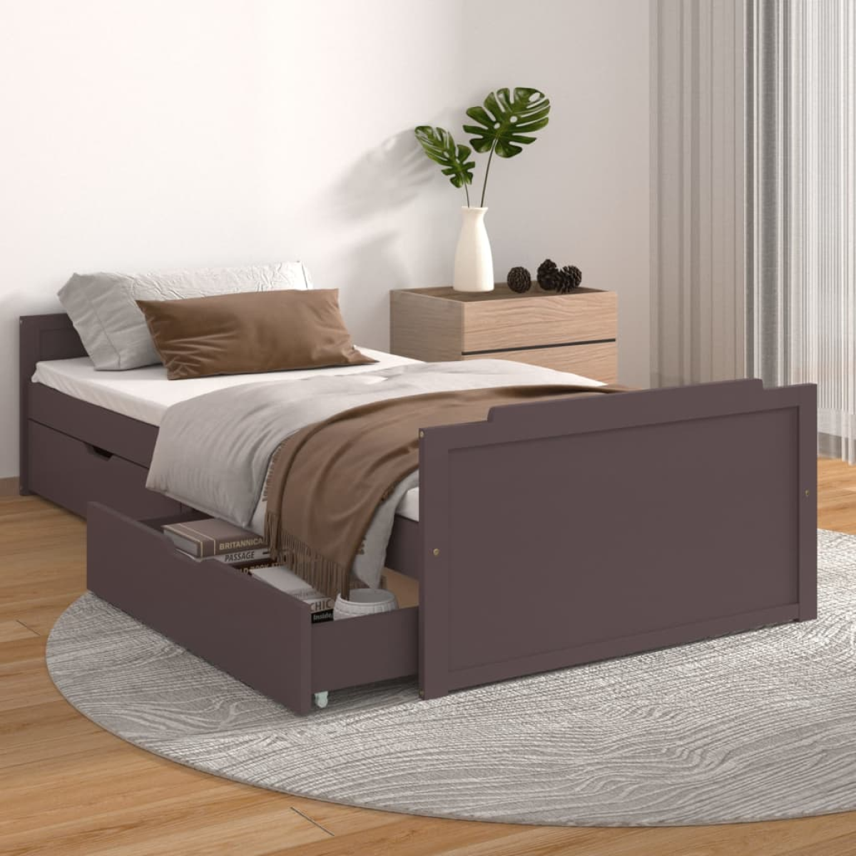 vidaXL Bed Frame | Natural Pine | Solid Pine Wood | Single | Bed Frame - from vidaXL