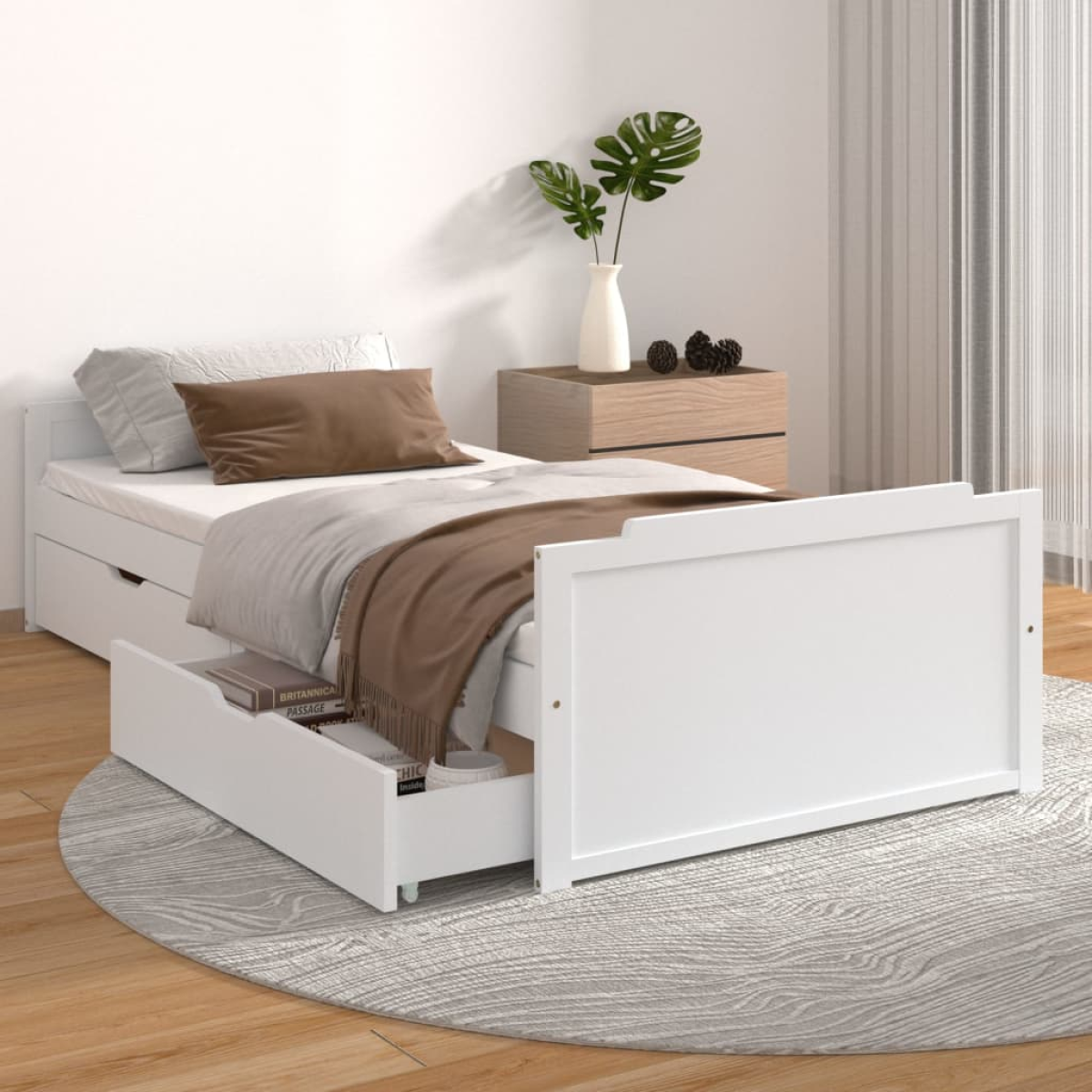 vidaXL Bed Frame | Natural Pine | Solid Pine Wood | Single | Bed Frame - from vidaXL