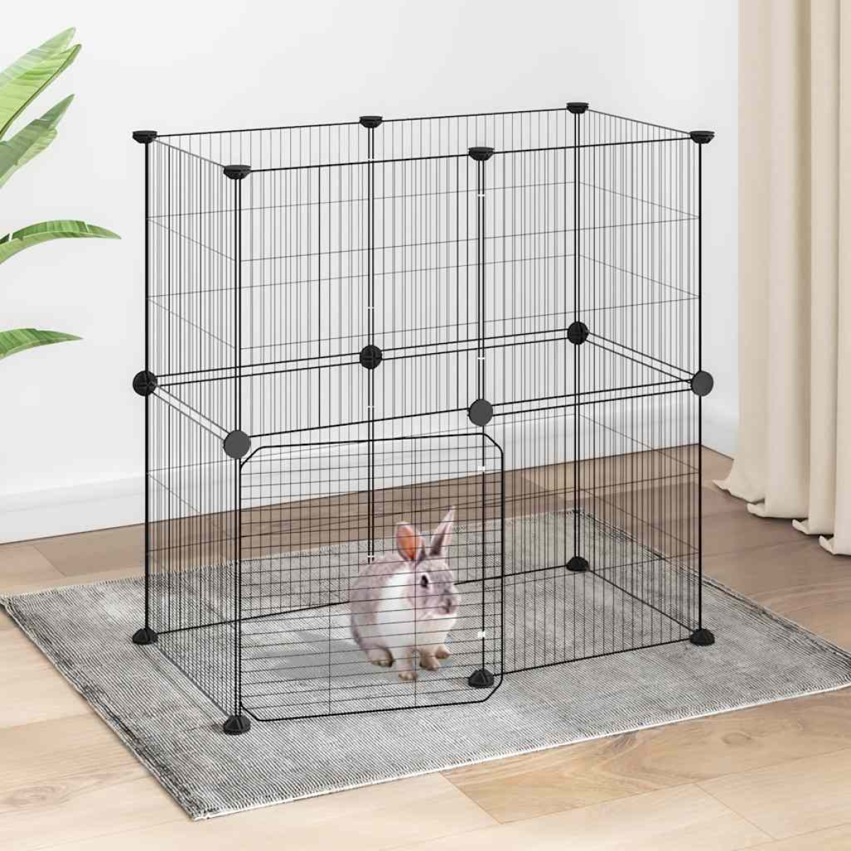 vidaXL 8-Panel Pet Cage Black 35x35 cm Steel - from vidaXL