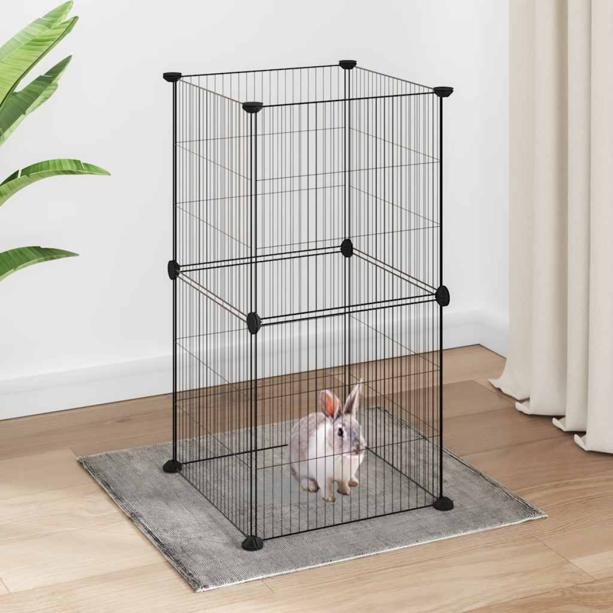 vidaXL 8-Panel Pet Cage Black 35x35 cm Steel - from vidaXL