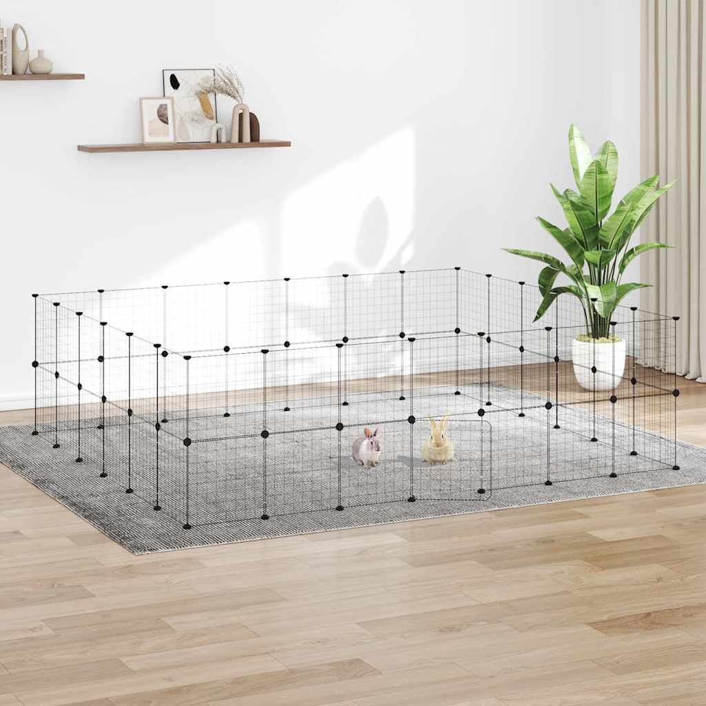 vidaXL 8-Panel Pet Cage Black 35x35 cm Steel - from vidaXL