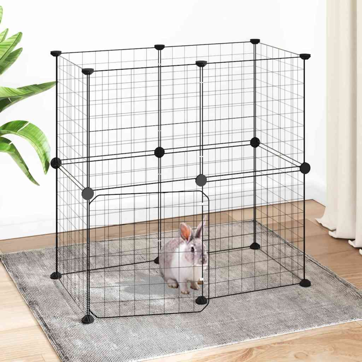 vidaXL 8-Panel Pet Cage Black 35x35 cm Steel - from vidaXL