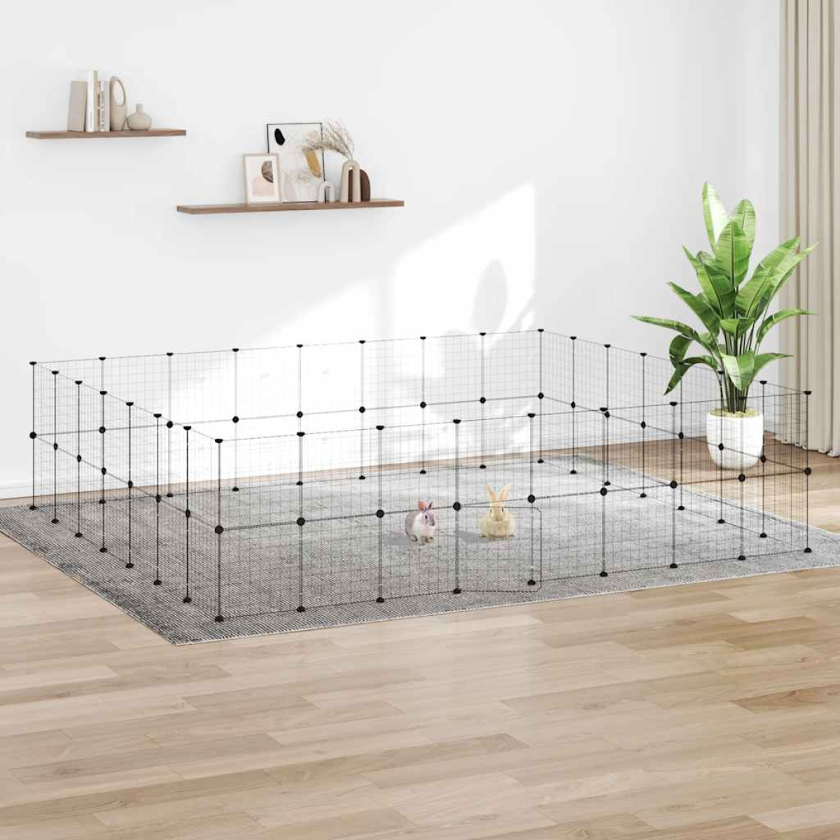 vidaXL 8-Panel Pet Cage Black 35x35 cm Steel - from vidaXL