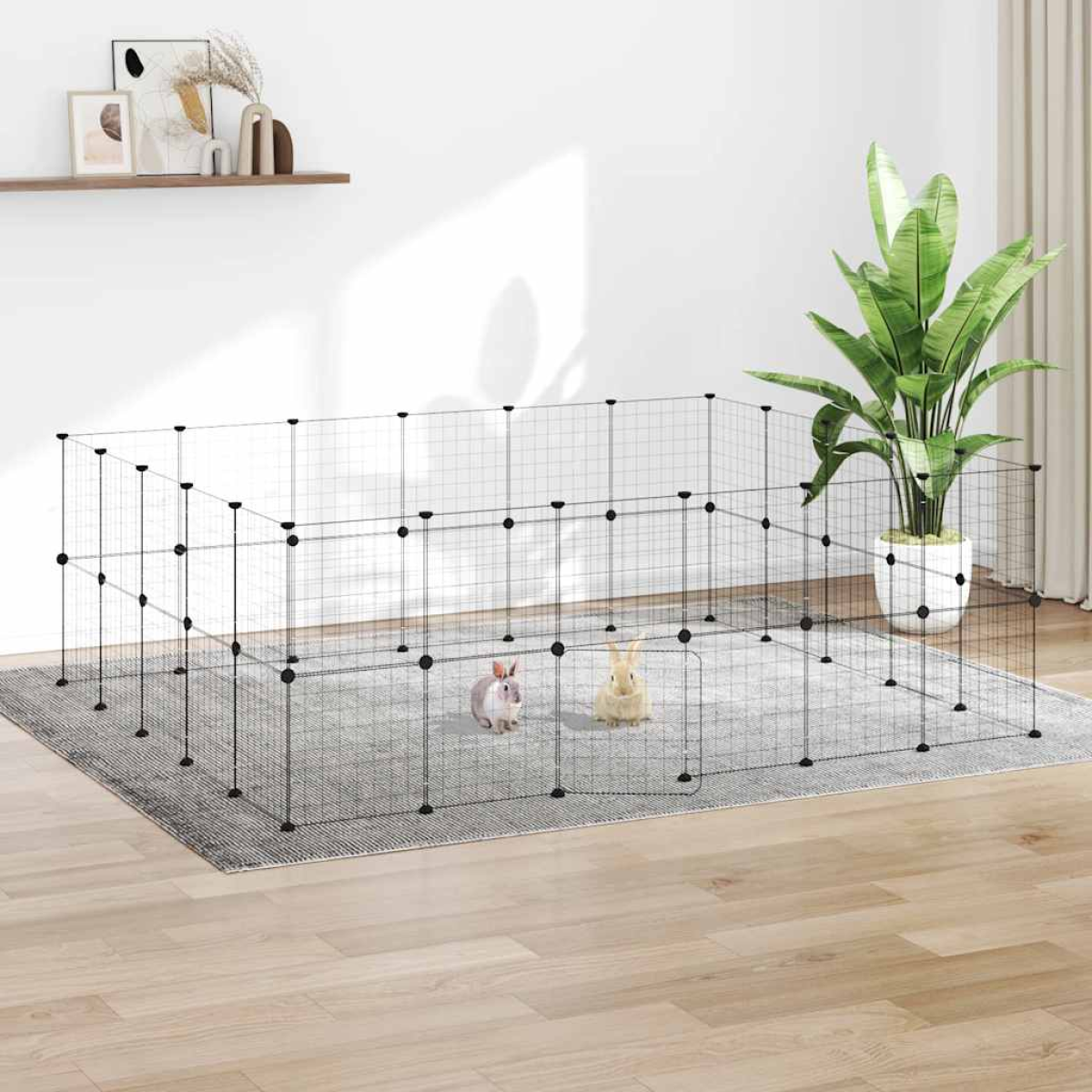 vidaXL 8-Panel Pet Cage Black 35x35 cm Steel - from vidaXL