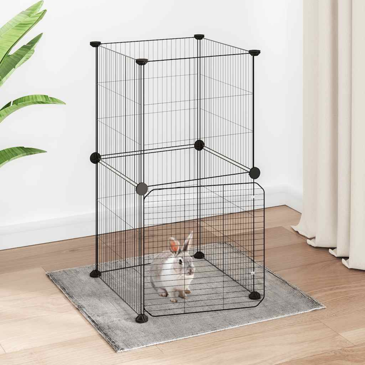 vidaXL 8-Panel Pet Cage Black 35x35 cm Steel - from vidaXL