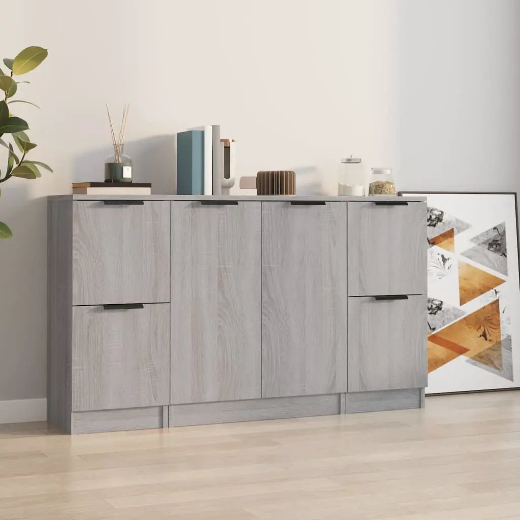vidaXL vidaXL Sideboards 3 pcs White Engineered Wood - Sideboard