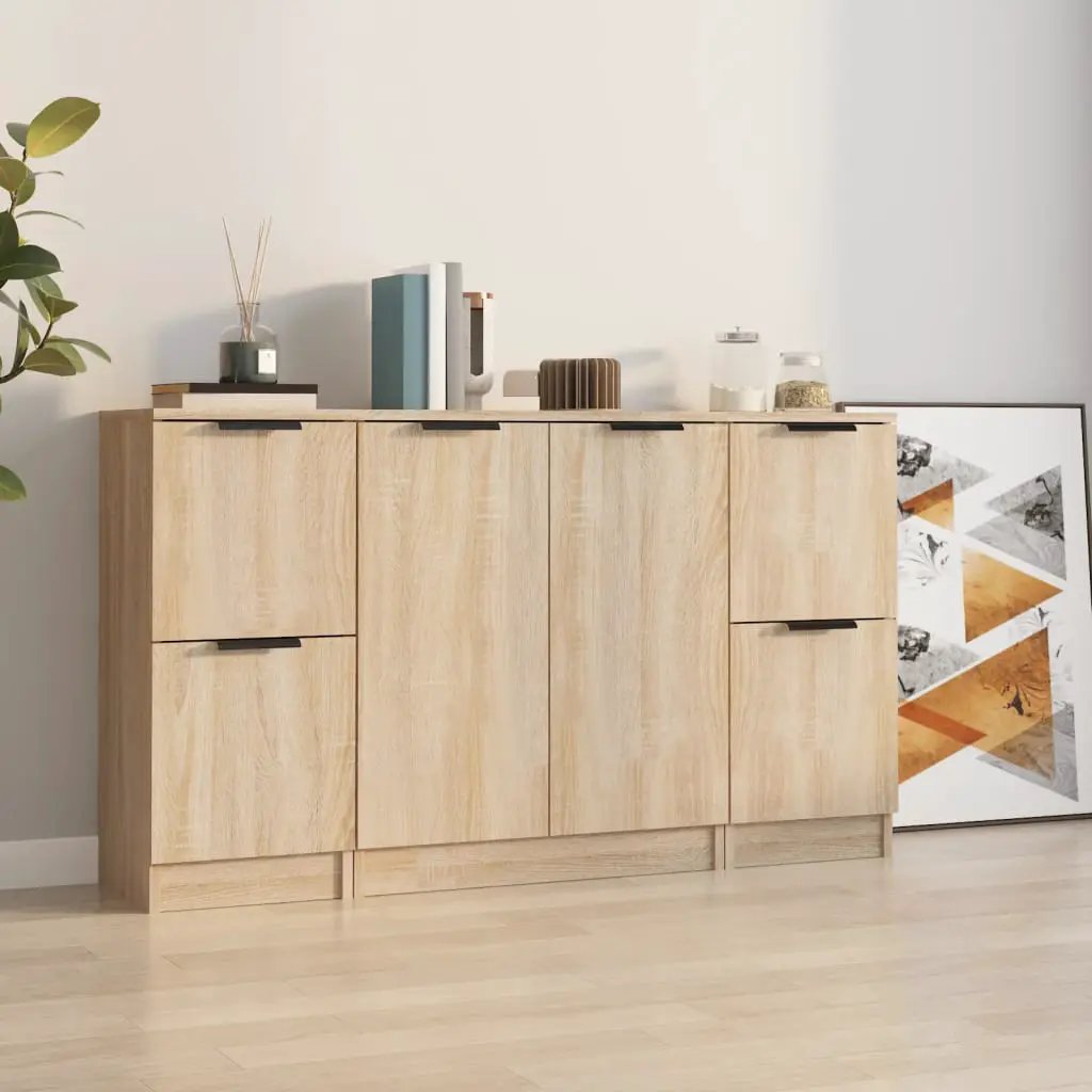 vidaXL vidaXL Sideboards 3 pcs White Engineered Wood - Sideboard
