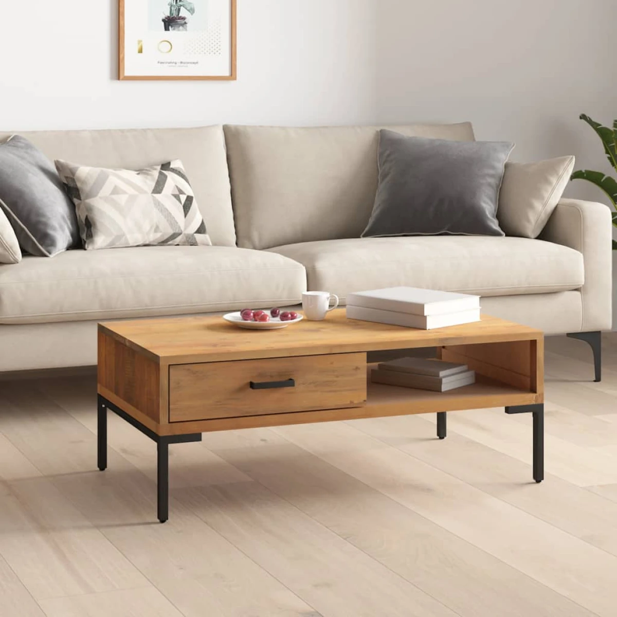 vidaXL vidaXL Coffee Table 90x50x35 Solid Pine Vintage - Coffee Table
