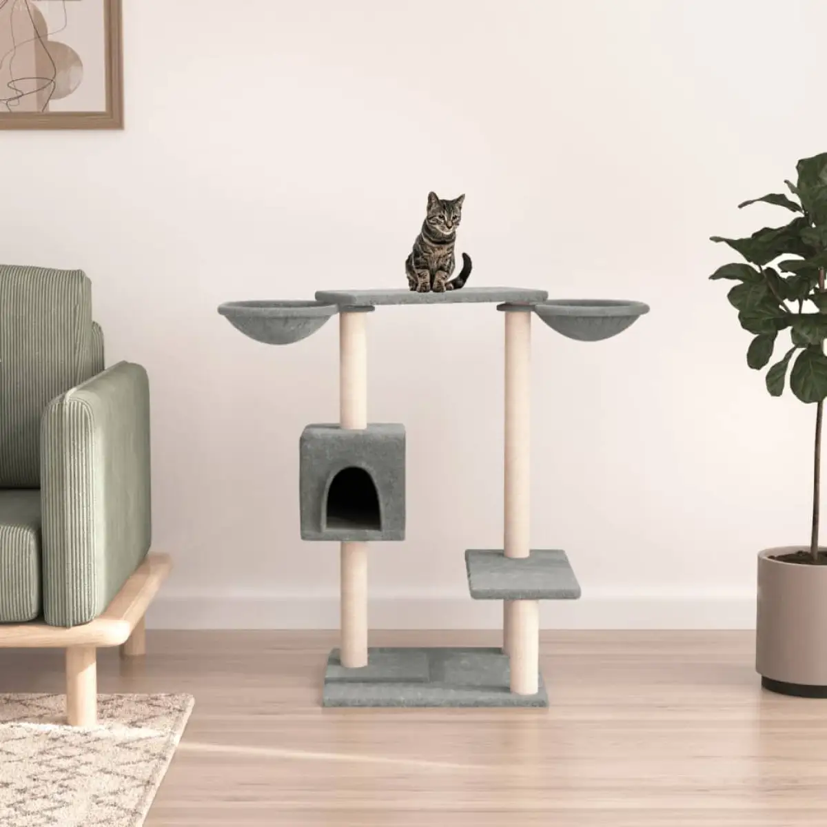 vidaXL vidaXL Cat Tree with Scratching Posts Cream 82 cm - Cat Tree