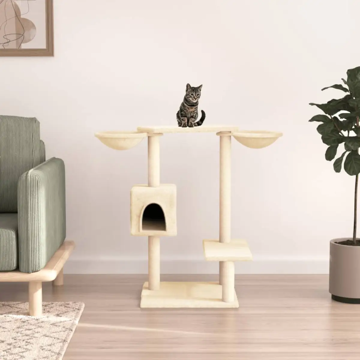 vidaXL vidaXL Cat Tree with Scratching Posts Cream 82 cm - Cat Tree