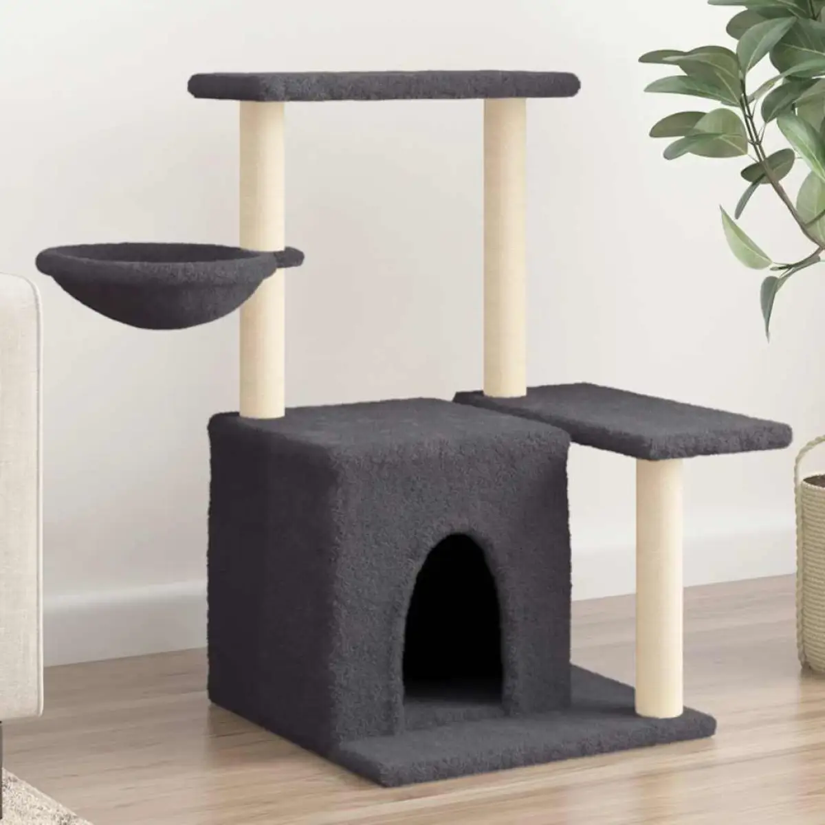vidaXL vidaXL Cat Tree with Sisal Scratching Posts Light Grey 83 cm - Cat Tree