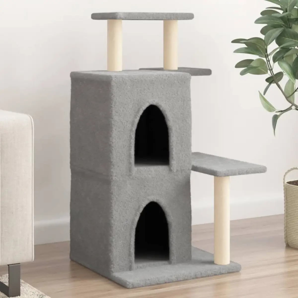 vidaXL vidaXL Cat Tree with Sisal Scratching Posts Cream 97 cm - Cat Tree