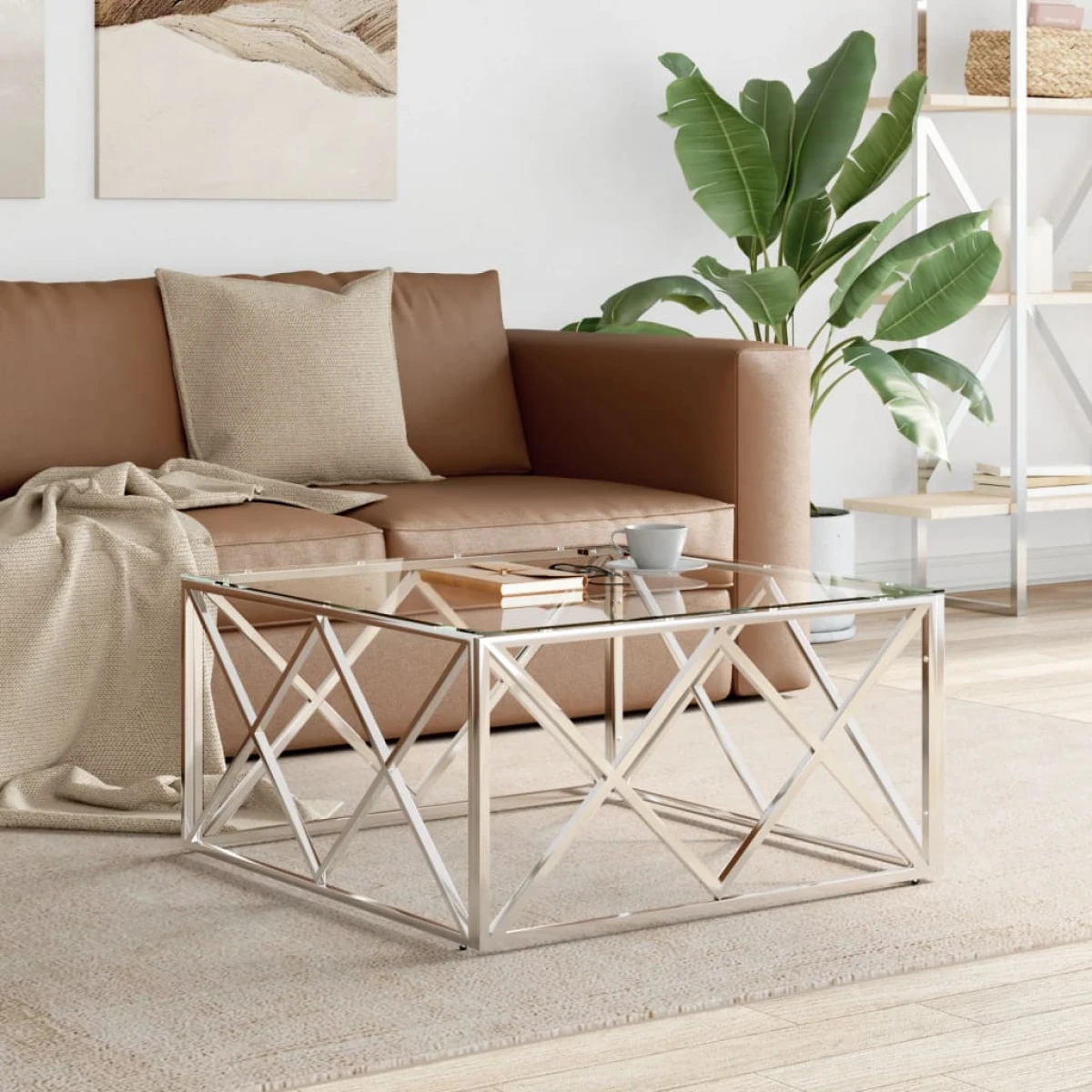 VidaXL Coffee Table Compact Stainless Steel Frame by vidaXL
