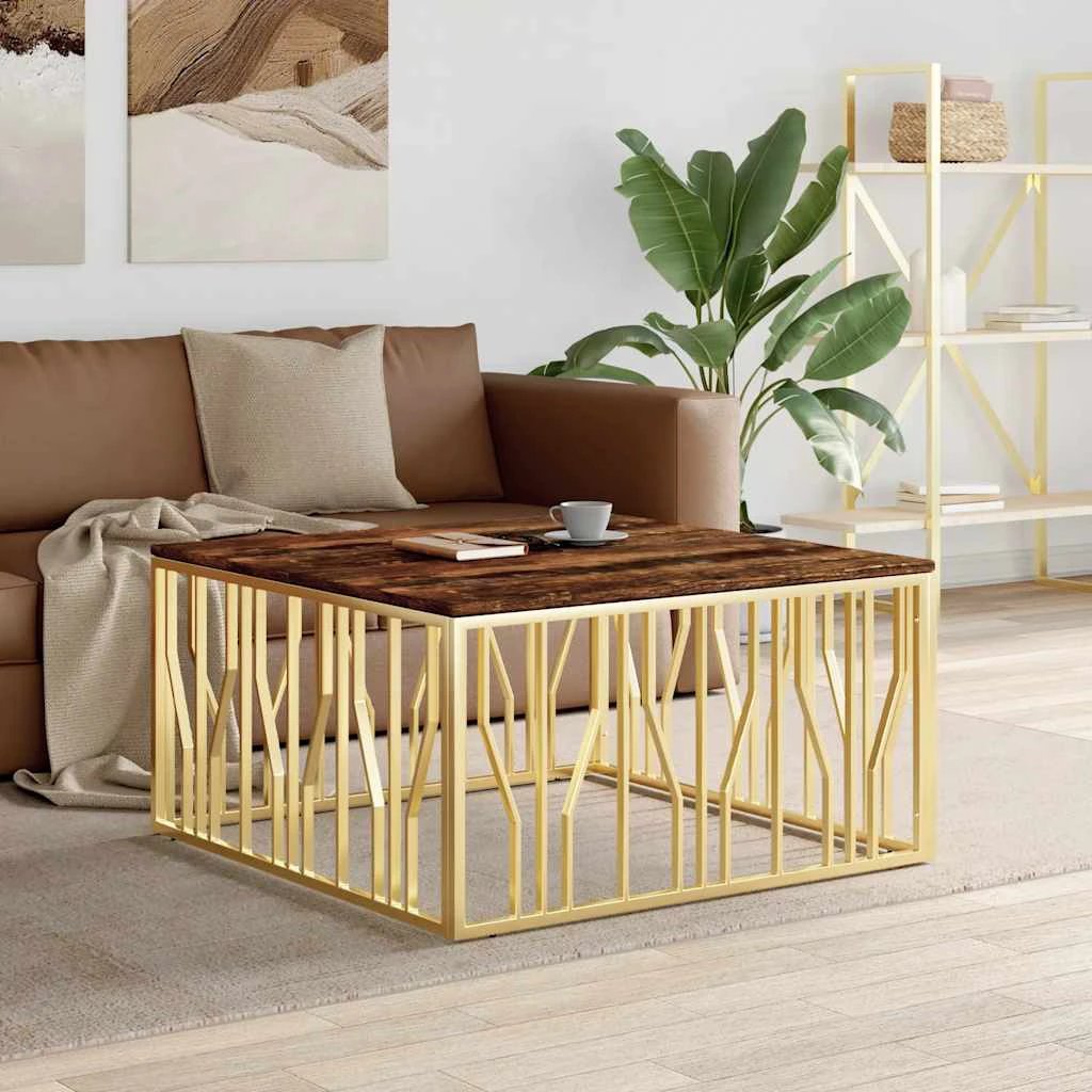 vidaXL Coffee Table 100x100x50 Cm Stainless Steel And Glass For Living Room Decor by vidaXL