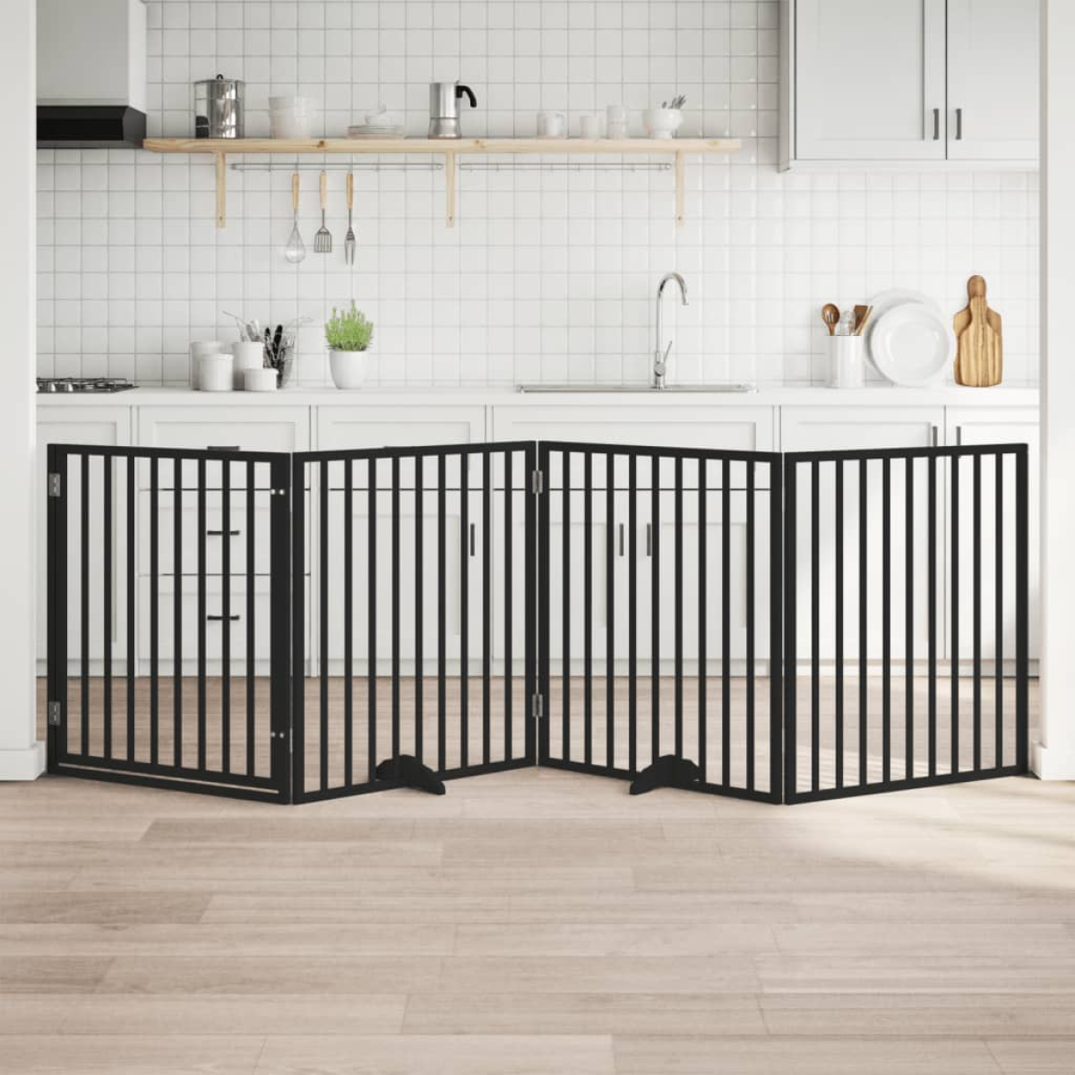 vidaXL Dog Gate Foldable 3 Panels 150 cm Poplar Wood - from vidaXL