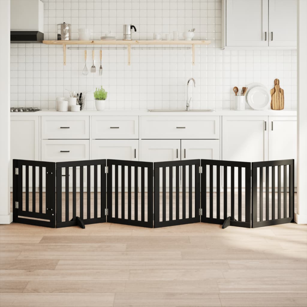 vidaXL Dog Gate Foldable 3 Panels 150 cm Poplar Wood - from vidaXL