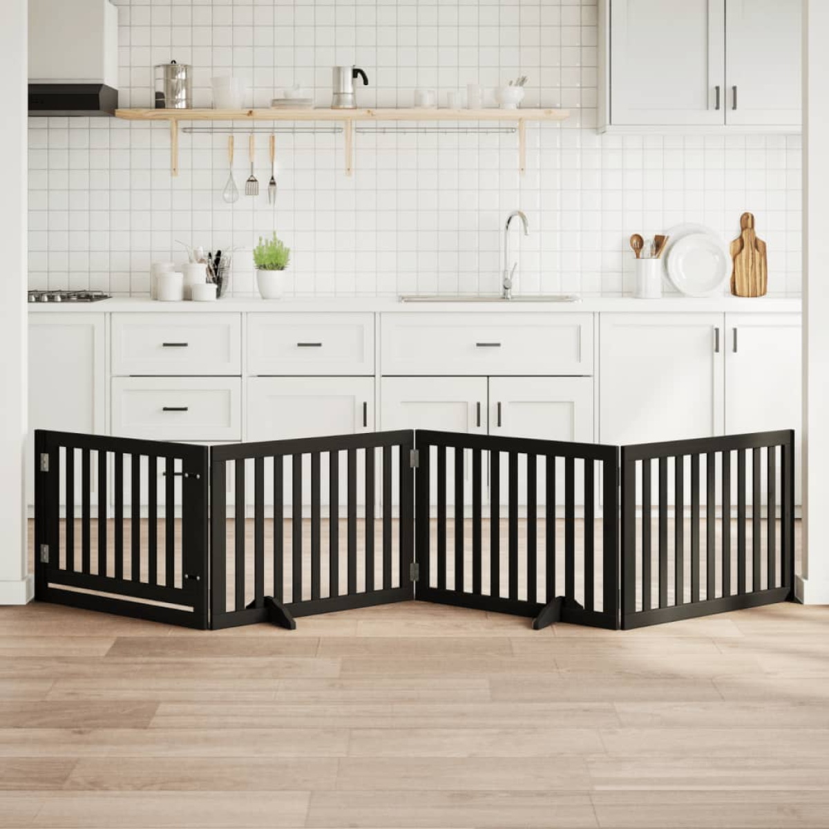 vidaXL Dog Gate Foldable 3 Panels 150 cm Poplar Wood - from vidaXL