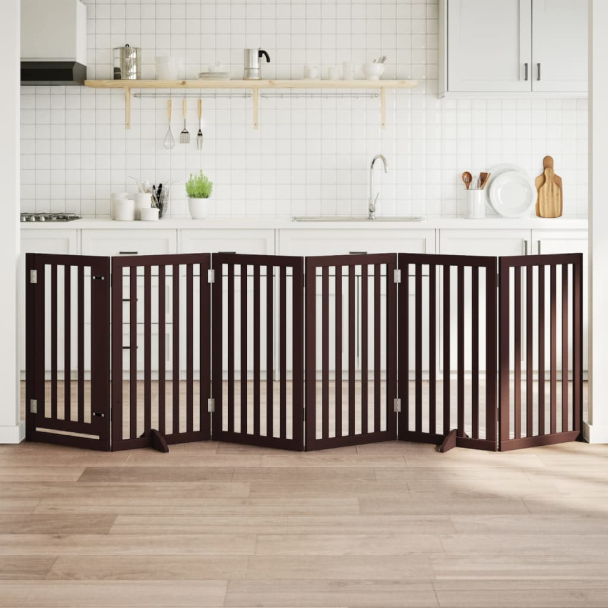 vidaXL Dog Gate Foldable 3 Panels 150 cm Poplar Wood - from vidaXL