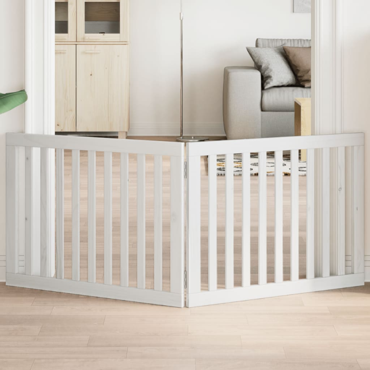 vidaXL Dog Gate Foldable 3 Panels 150 cm Poplar Wood - from vidaXL