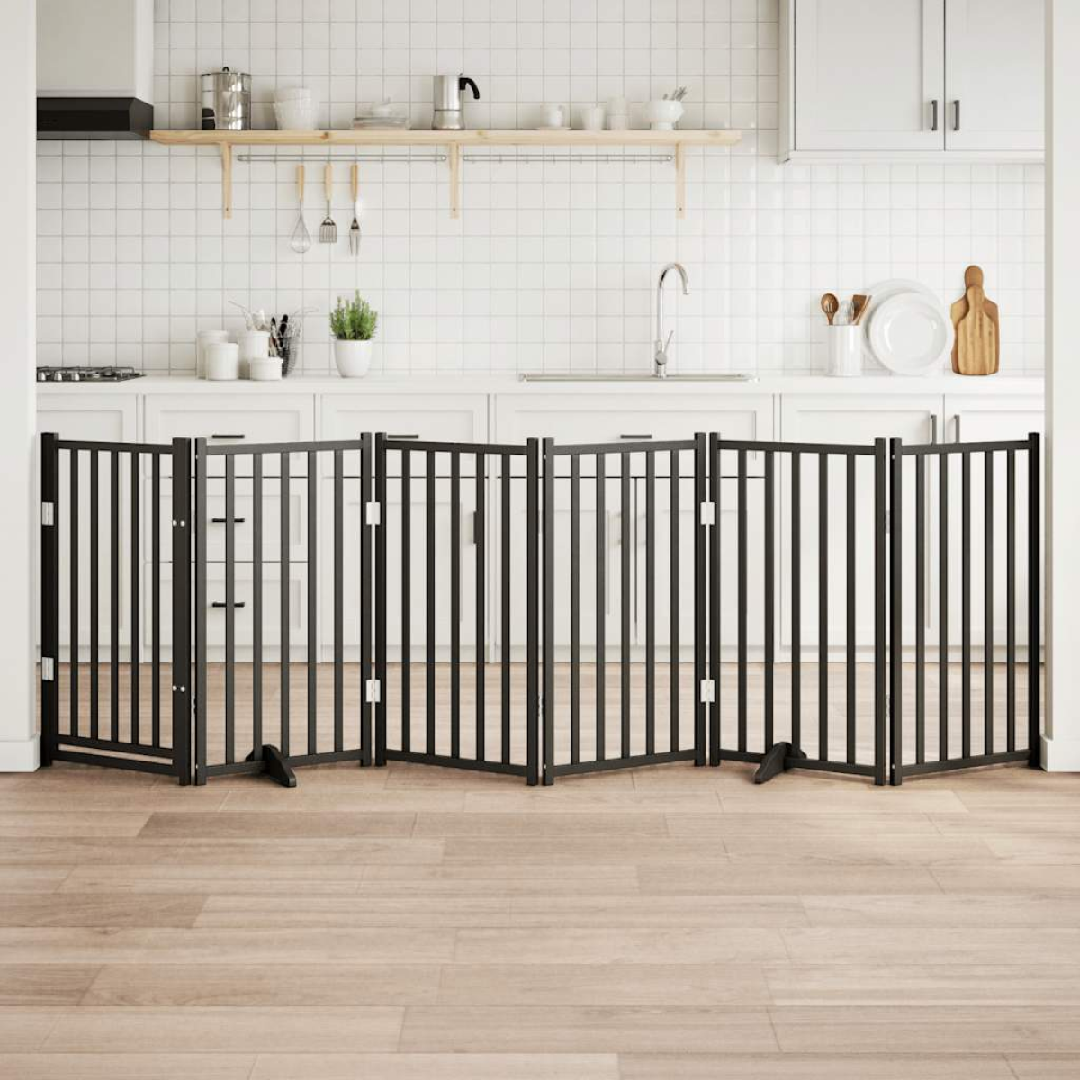 vidaXL Dog Gate Foldable 3 Panels 150 cm Solid Wood Fir - from vidaXL