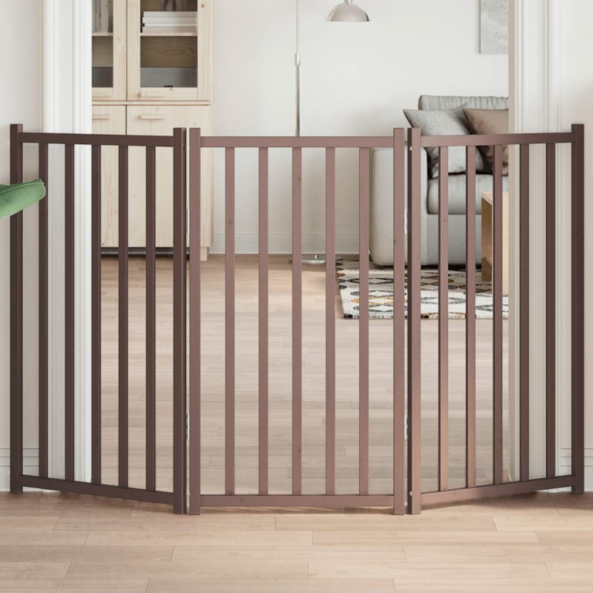 vidaXL Dog Gate Foldable 3 Panels 150 cm Solid Wood Fir - from vidaXL