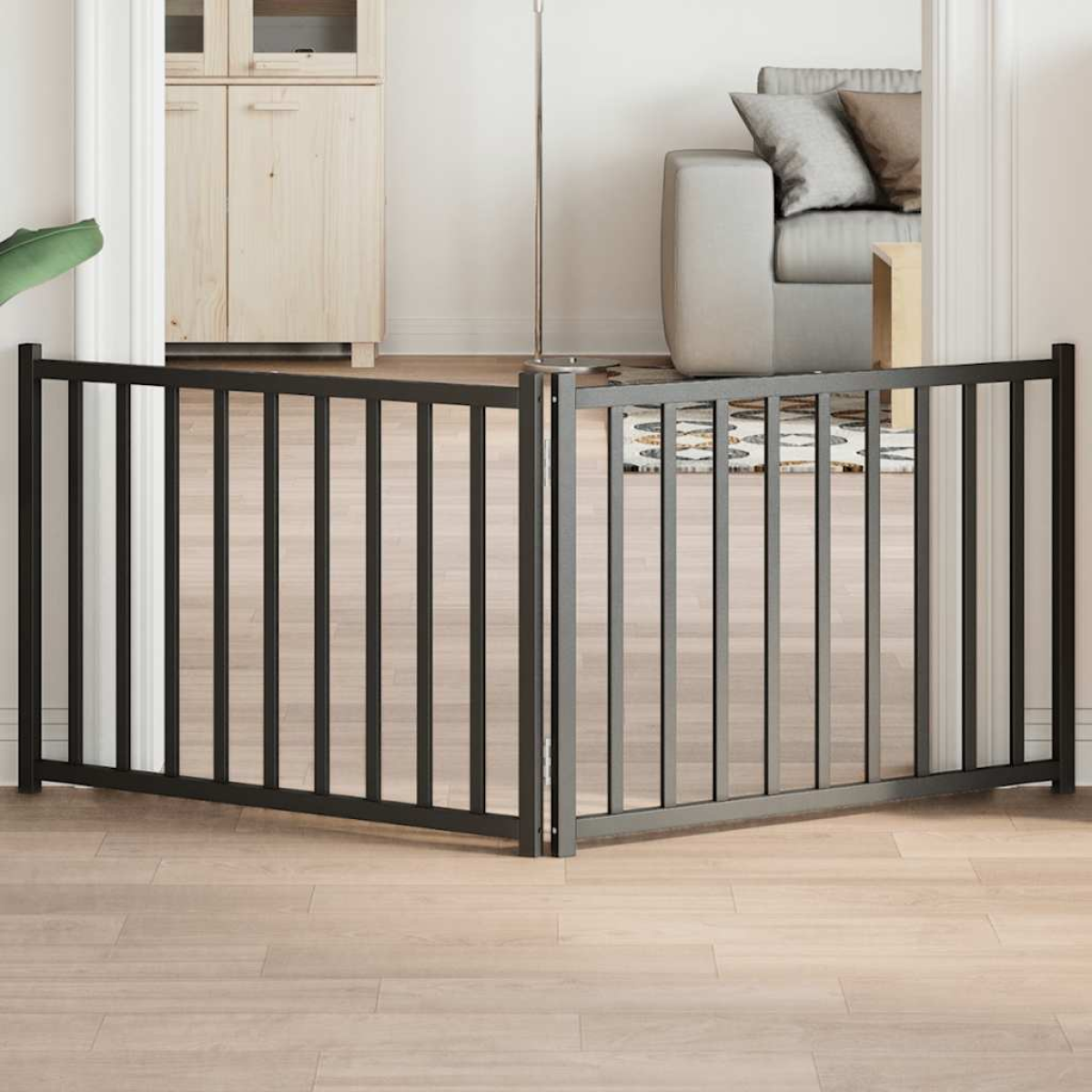 vidaXL Dog Gate Foldable 3 Panels 150 cm Solid Wood Fir - from vidaXL