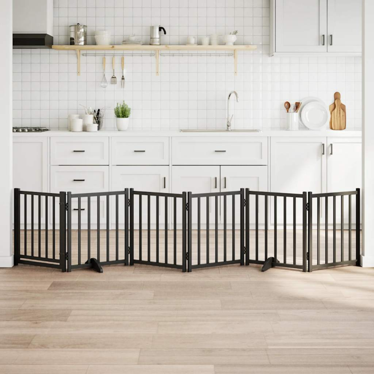 vidaXL Dog Gate Foldable 3 Panels 150 cm Solid Wood Fir - from vidaXL