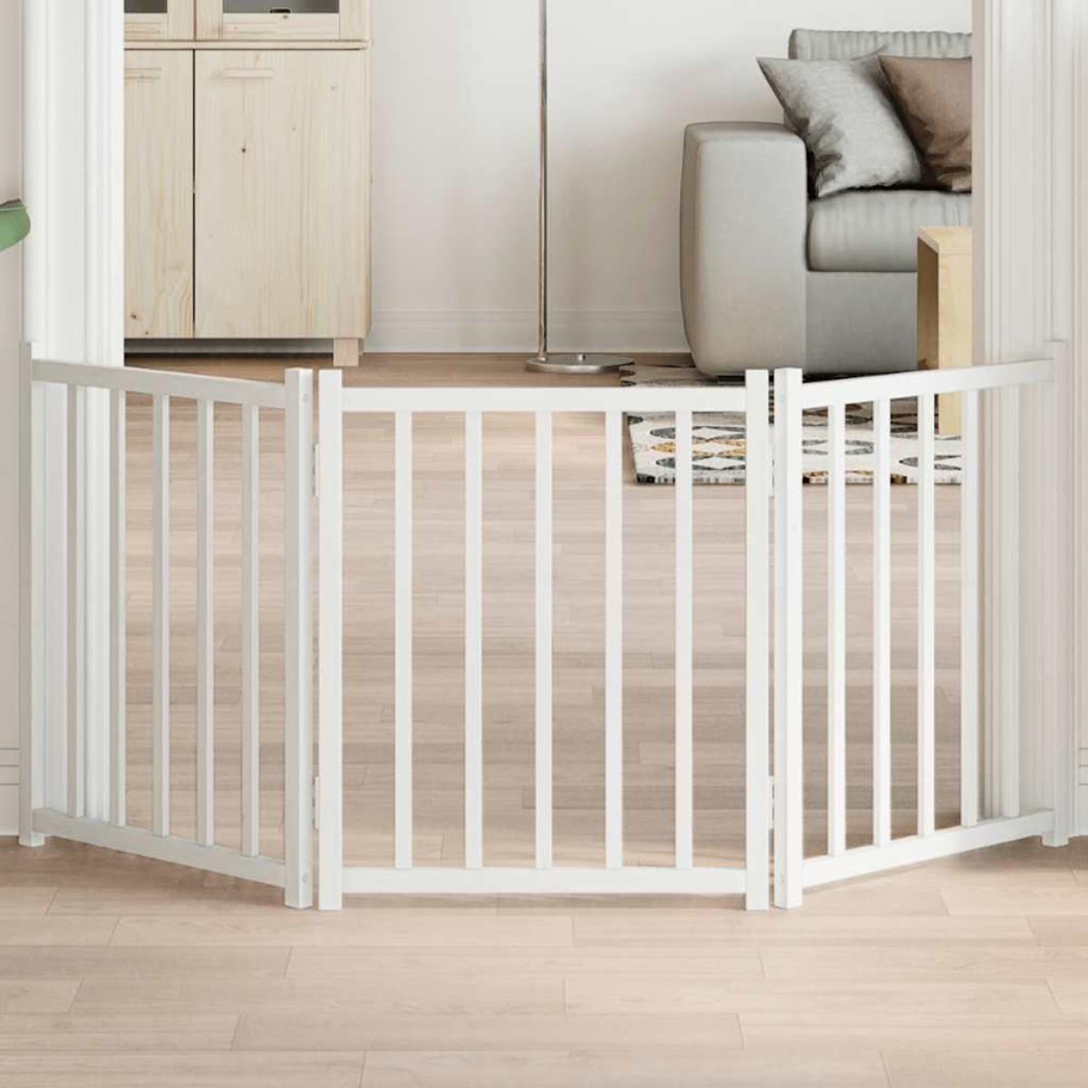 vidaXL Dog Gate Foldable 3 Panels 150 cm Solid Wood Fir - from vidaXL