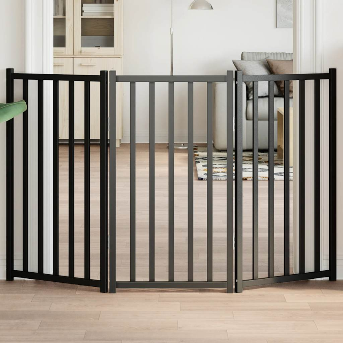 vidaXL Dog Gate Foldable 3 Panels 150 cm Solid Wood Fir - from vidaXL