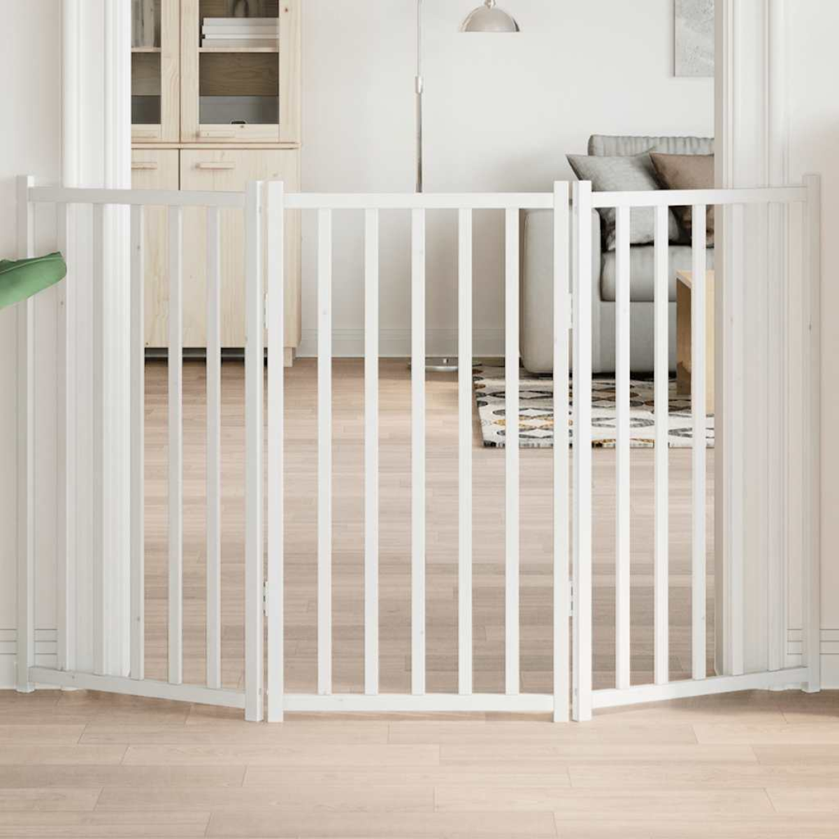 vidaXL Dog Gate Foldable 3 Panels 150 cm Solid Wood Fir - from vidaXL