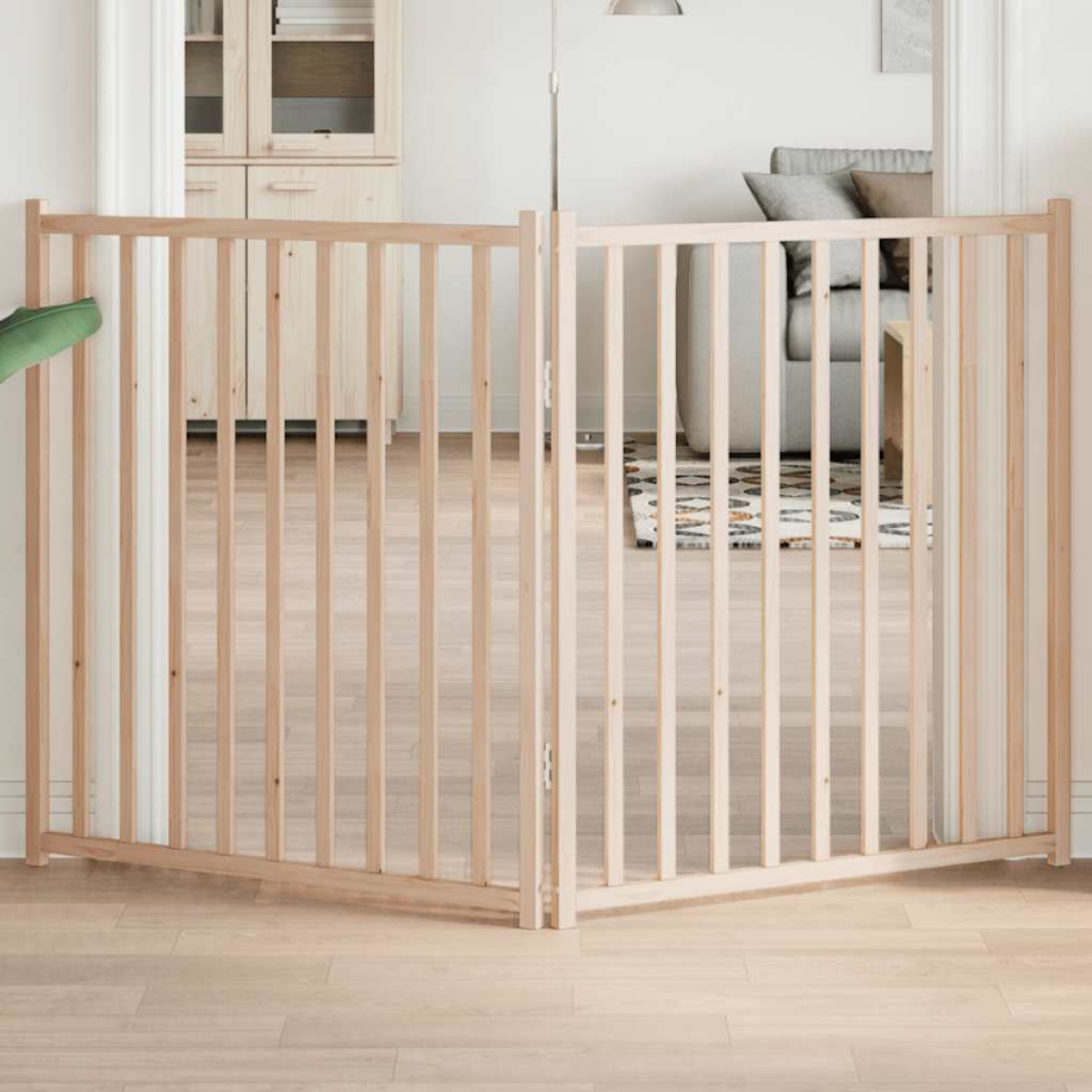 vidaXL Dog Gate Foldable 3 Panels 150 cm Solid Wood Fir - from vidaXL