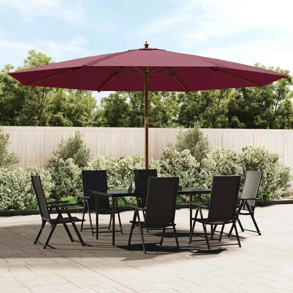 vidaXL vidaXL Garden Parasol with Wooden Pole Sand 400x273 cm - Parasol