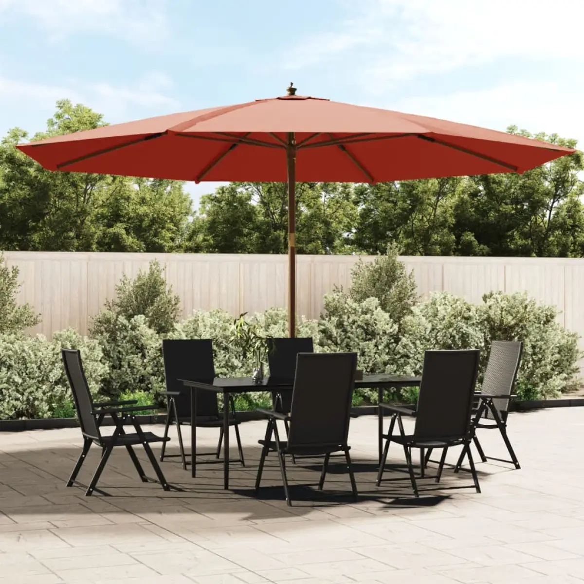 vidaXL vidaXL Garden Parasol with Wooden Pole Sand 400x273 cm - Parasol
