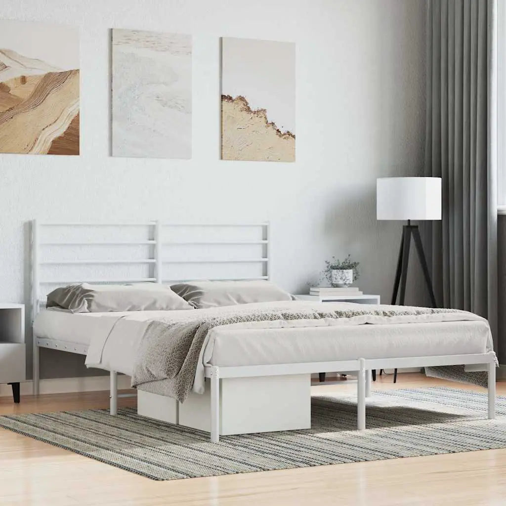 vidaXL Metal Bed Frame without Mattress with Headboard Black 75x190cm - from vidaXL