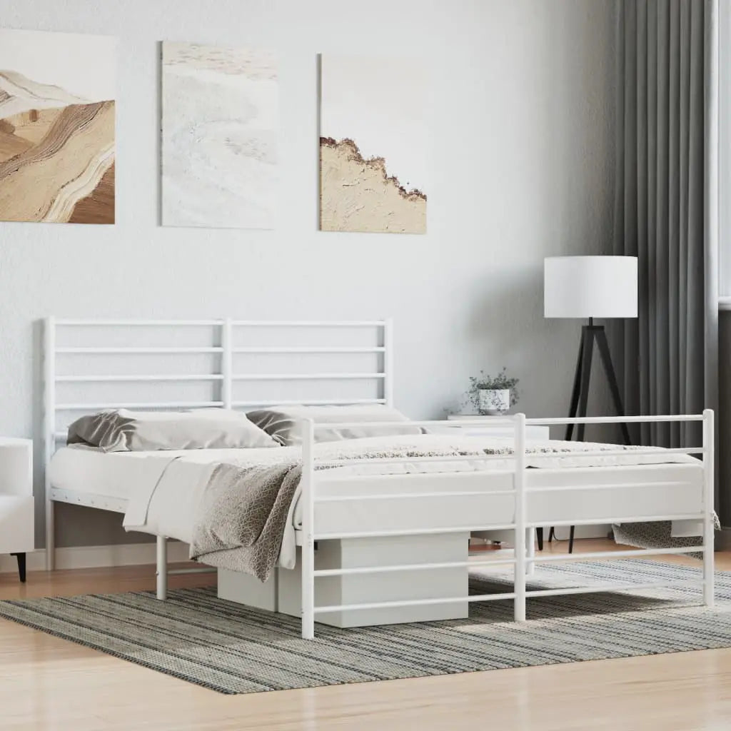 vidaXL Metal Bed Frame without Mattress with Headboard Black 75x190cm - from vidaXL