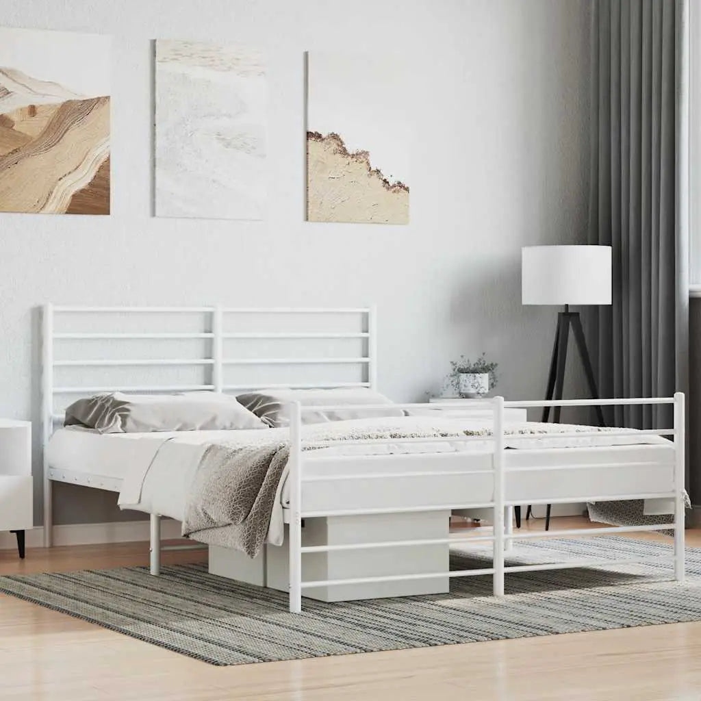 vidaXL Metal Bed Frame without Mattress with Headboard Black 75x190cm - from vidaXL