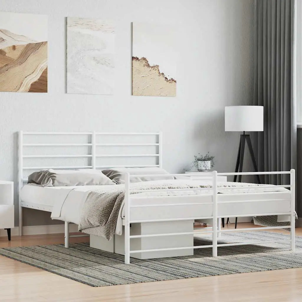 vidaXL Metal Bed Frame without Mattress with Headboard Black 75x190cm - from vidaXL