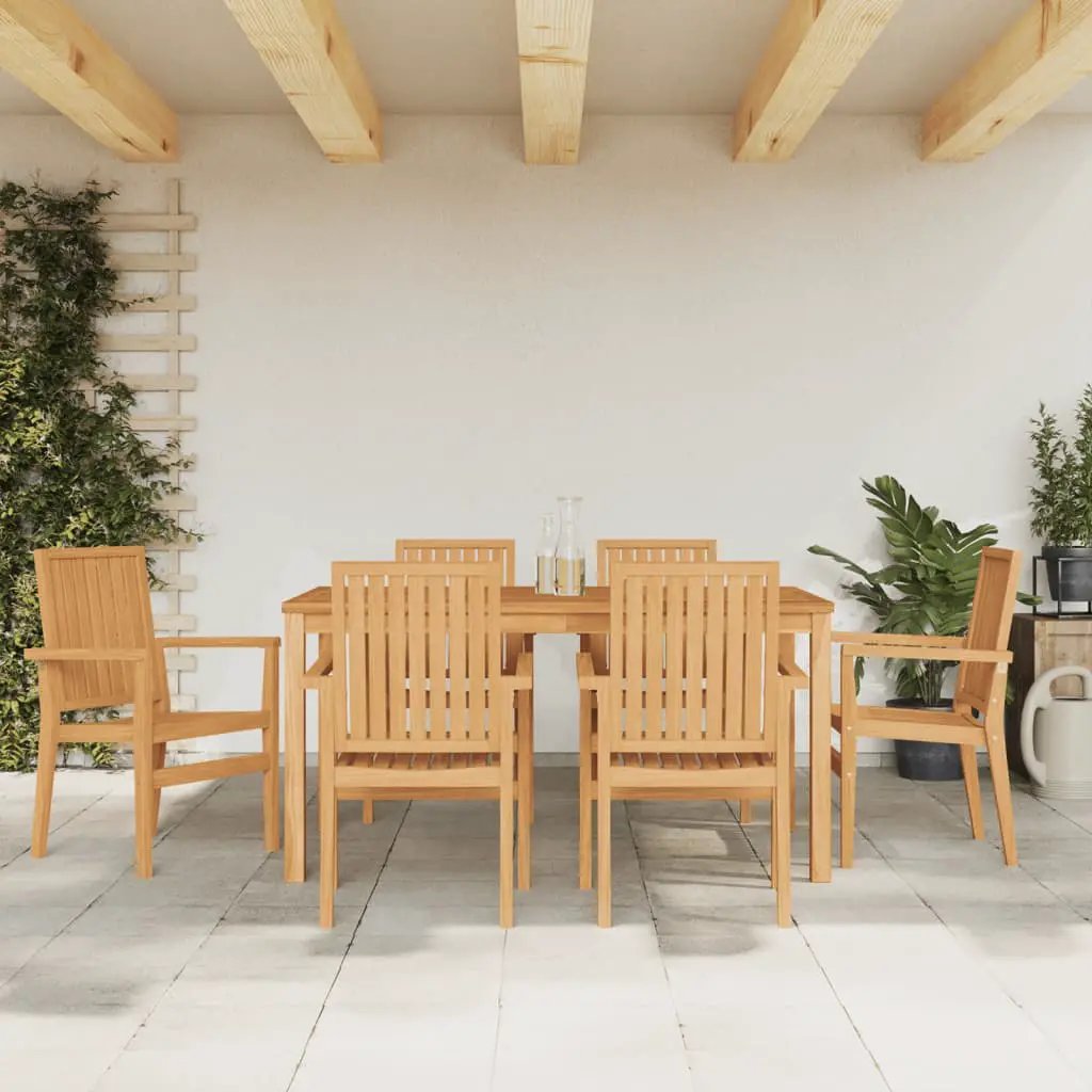 vidaXL vidaXL Stackable Garden Chairs 2 pcs 56.5x57.5x91 cm Solid Wood Teak - Garden Chairs