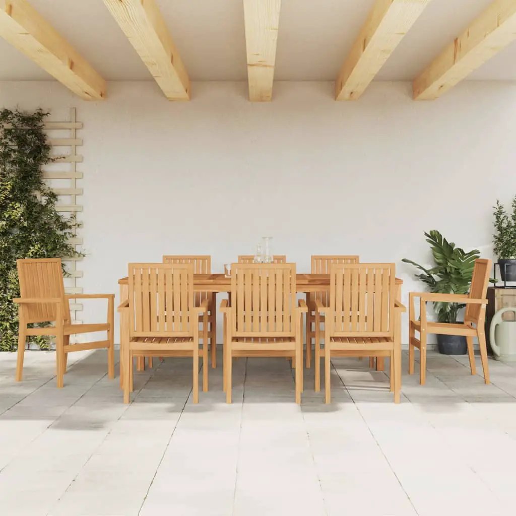 vidaXL vidaXL Stackable Garden Chairs 2 pcs 56.5x57.5x91 cm Solid Wood Teak - Garden Chairs