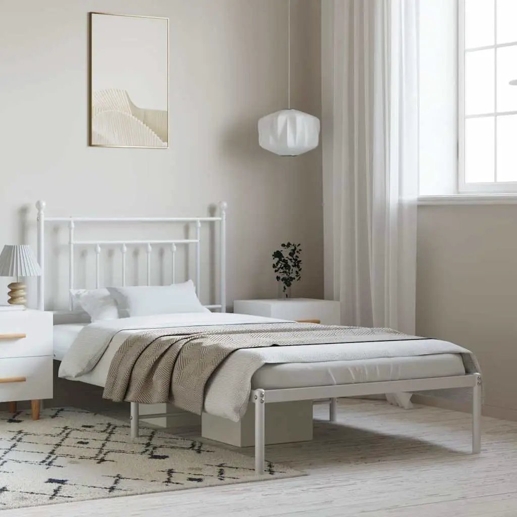 vidaXL Bed Frame | Black | Powder-Coated Steel | Small Single | Bed Frame - from vidaXL