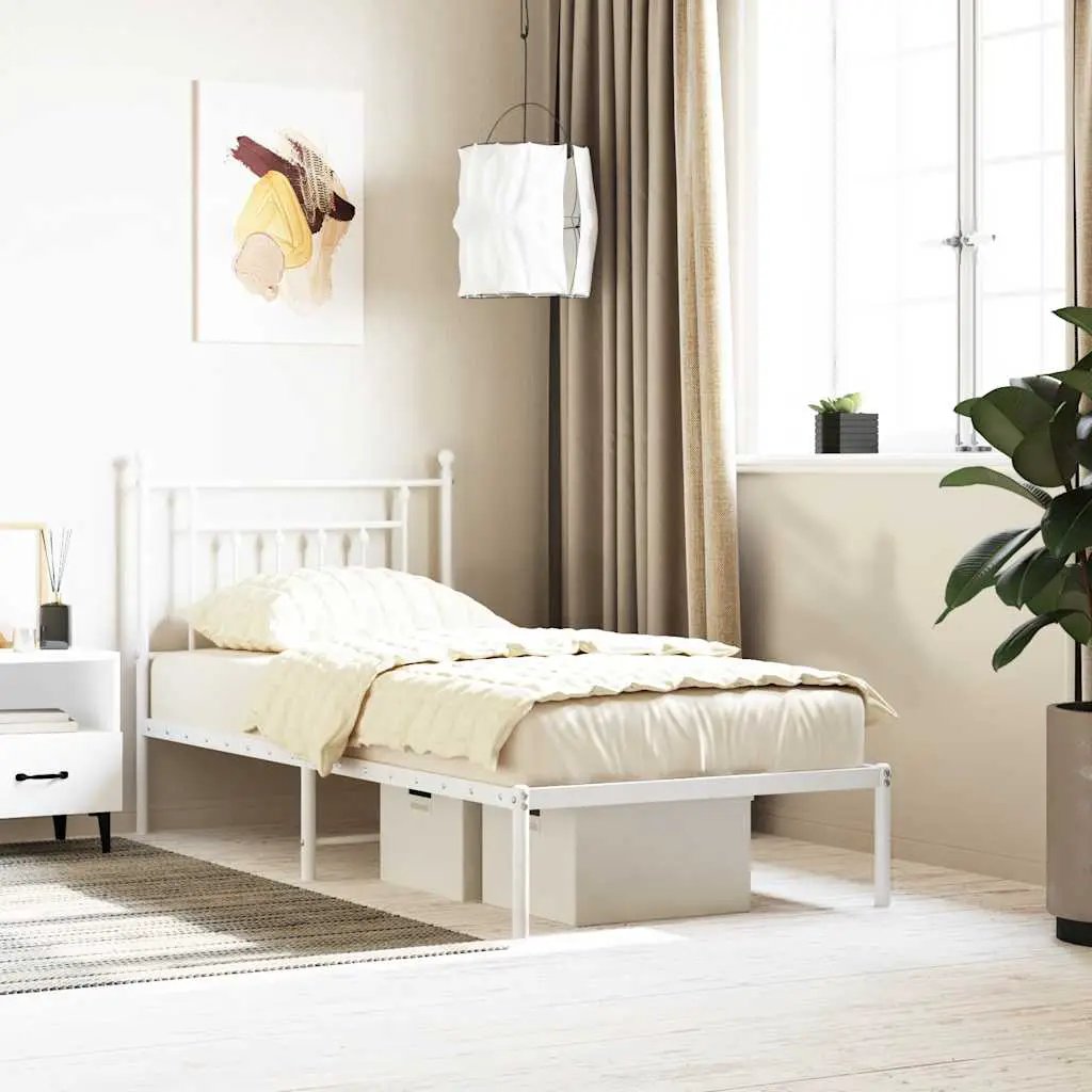 vidaXL Bed Frame | Black | Powder-Coated Steel | Small Single | Bed Frame - from vidaXL
