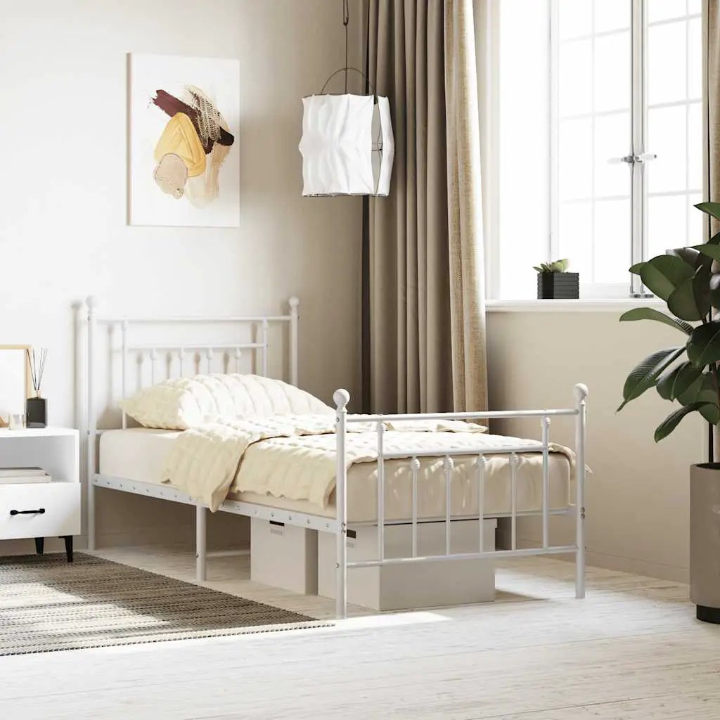 vidaXL Bed Frame | Black | Powder-Coated Steel | Small Single | Bed Frame - from vidaXL