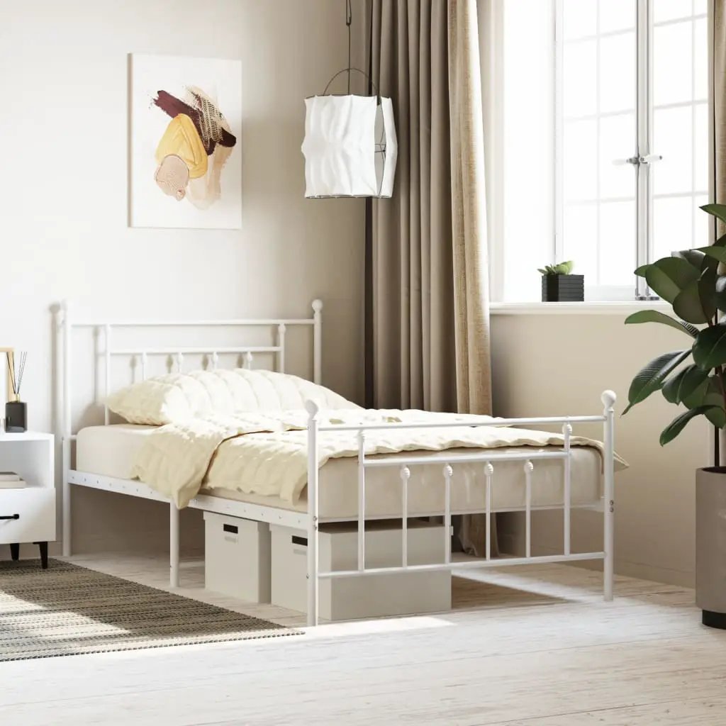 vidaXL Bed Frame | Black | Powder-Coated Steel | Small Single | Bed Frame - from vidaXL