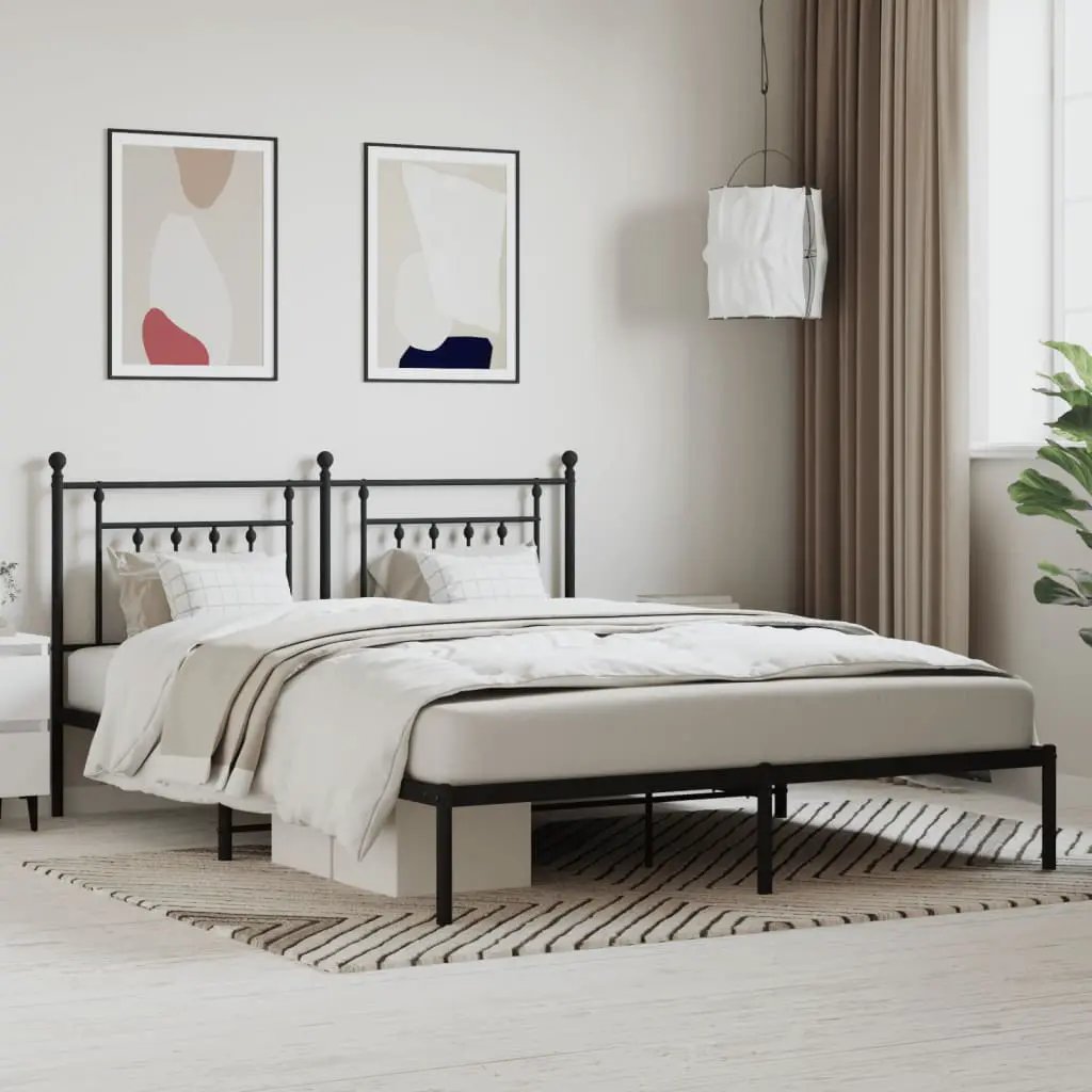 vidaXL Bed Frame | Black | Powder-Coated Steel | Small Single | Bed Frame - from vidaXL