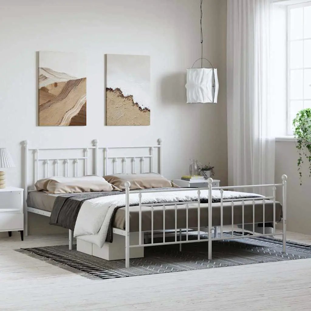 vidaXL Bed Frame | Black | Powder-Coated Steel | Small Single | Bed Frame - from vidaXL