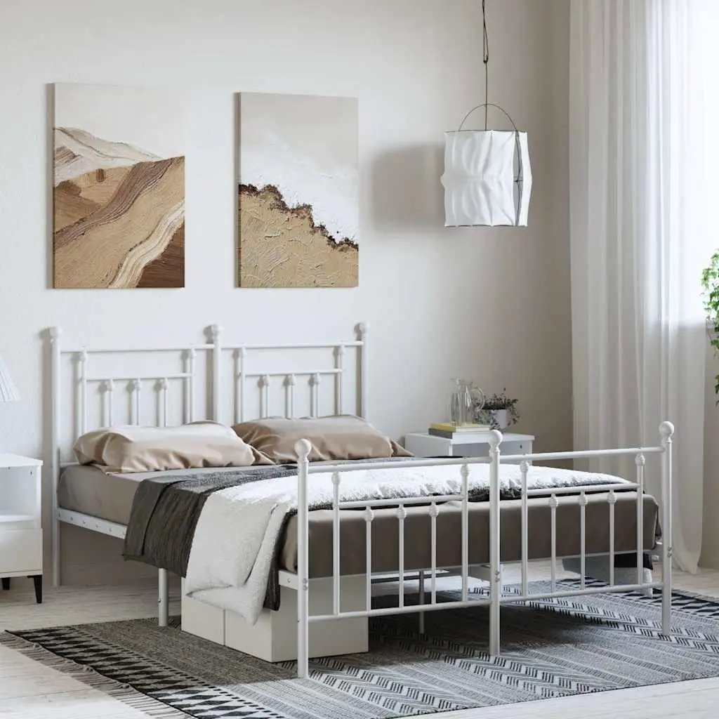 vidaXL Bed Frame | Black | Powder-Coated Steel | Small Single | Bed Frame - from vidaXL