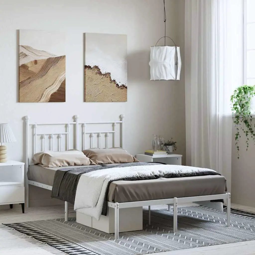 vidaXL Bed Frame | Black | Powder-Coated Steel | Small Single | Bed Frame - from vidaXL