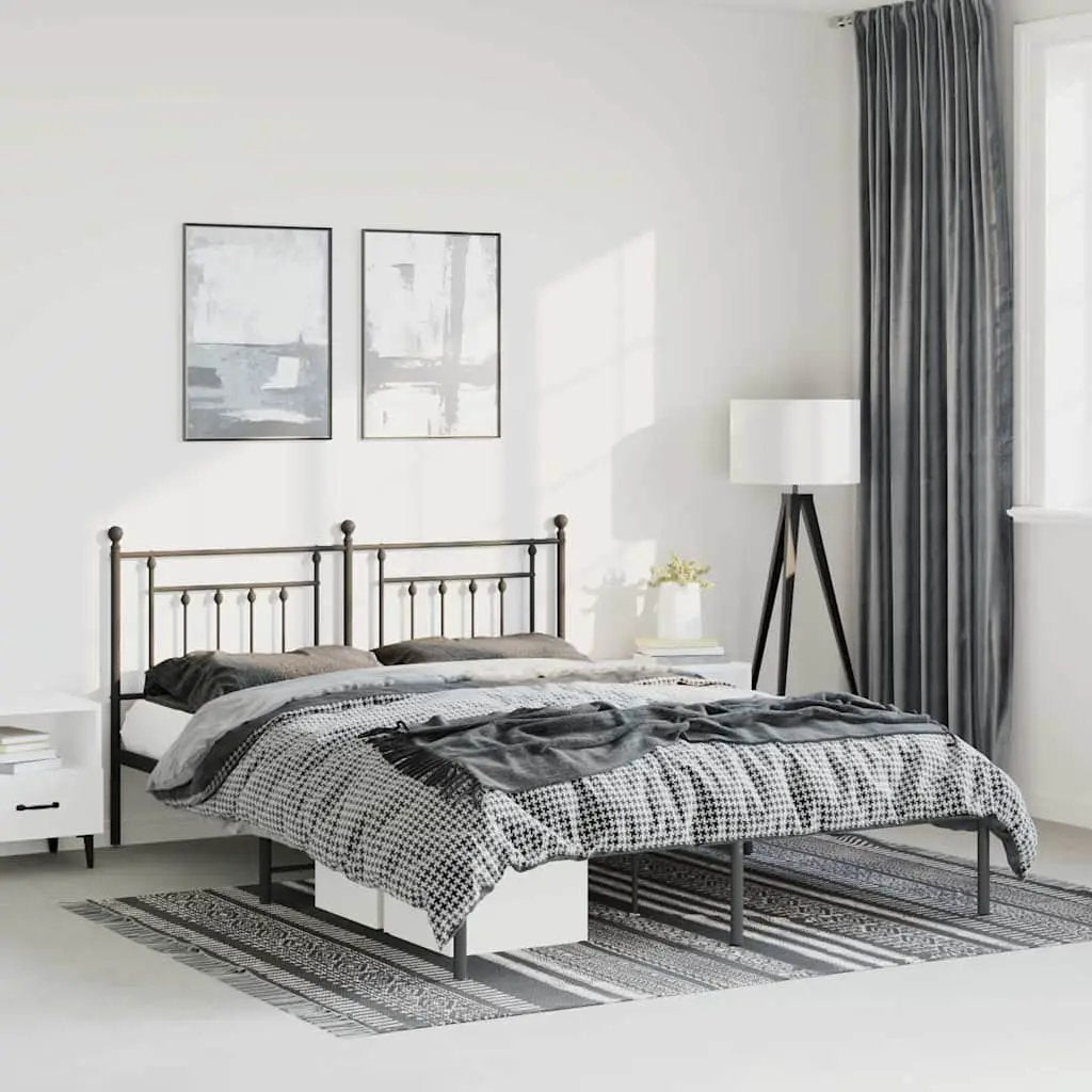 vidaXL Bed Frame | Black | Powder-Coated Steel | Small Single | Bed Frame - from vidaXL